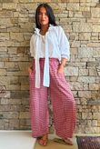 Nonni Gingham Relaxed Barrel Pant Sangria